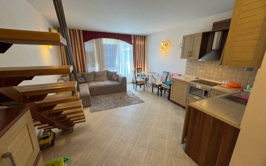 Двухкомнатная квартира (мезонет) с видом на бассейн — комплекс «Amber Beach», Солнечный берег ID: 91360