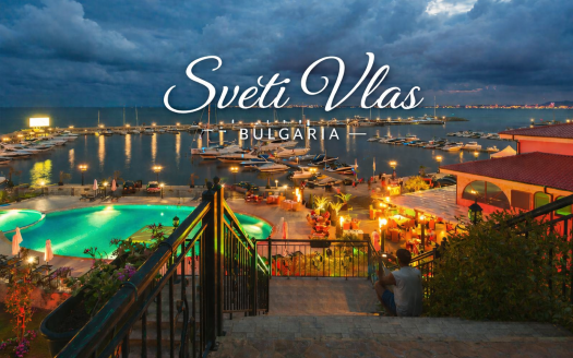 Свети Влас Болгария марина яхты вид на море вечером
