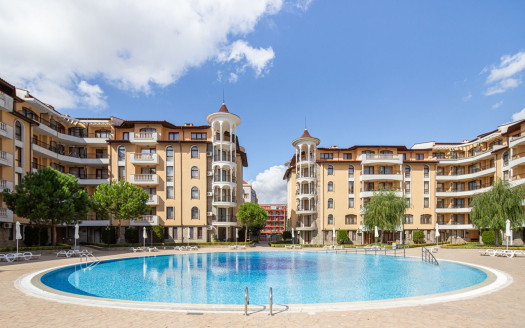Двухкомнатная квартира с видом на бассейн в комплексе Royal Sun, Солнечный Берег ID: 101931