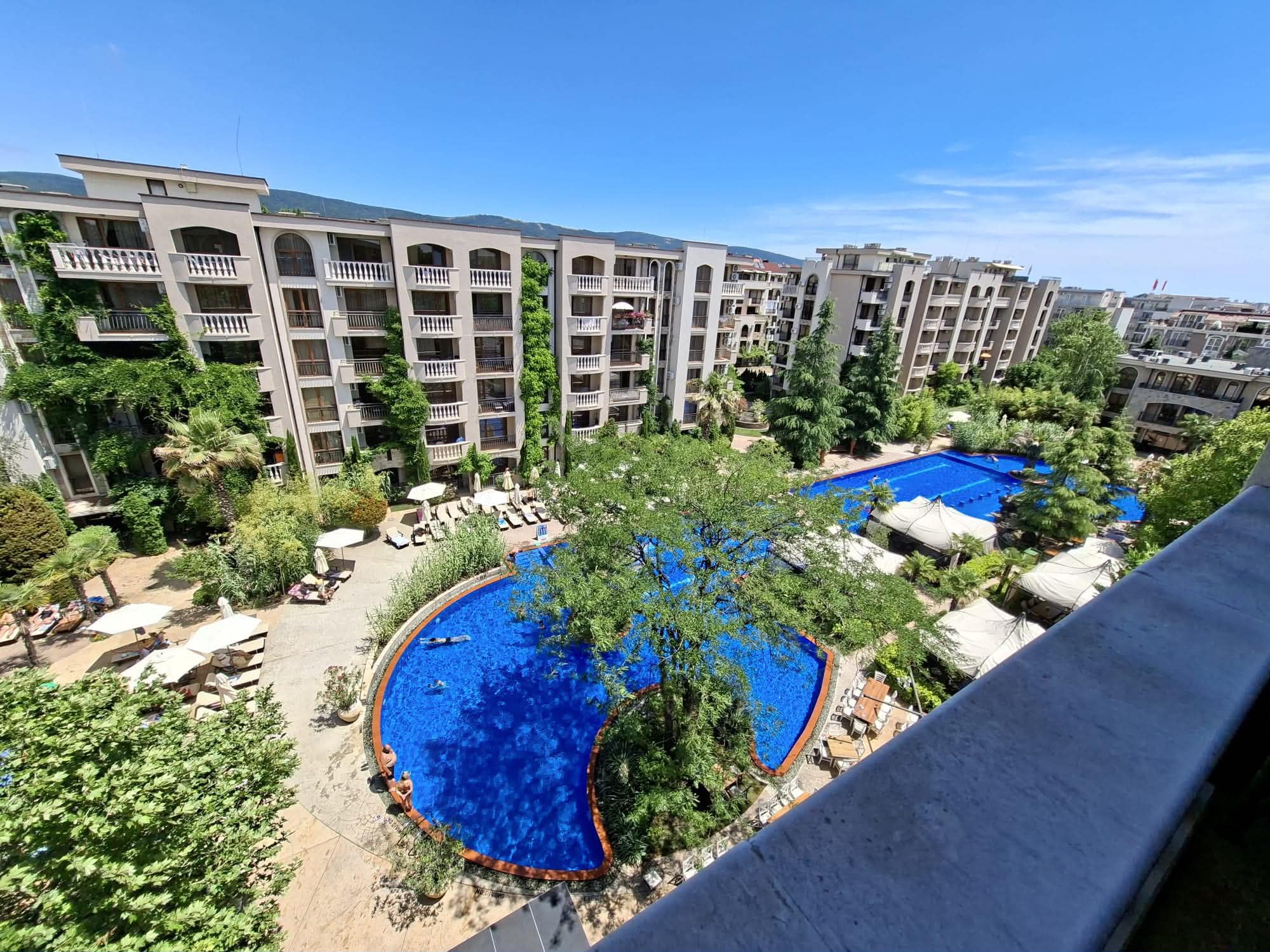 Двухкомнатная квартира с видом на бассейн в комплексе Cascadas Family Resort, Солнечный Берег ID: 104843 - фото 1
