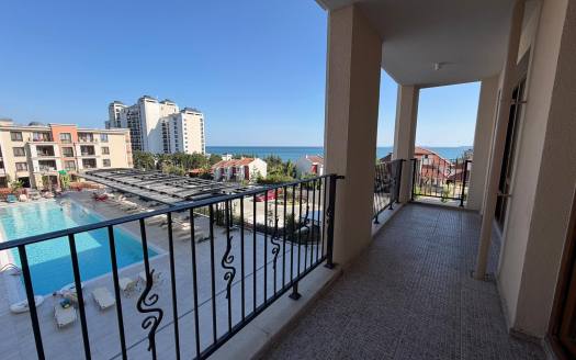 Two-bedroom apartment with sea and pool view in Green Fort Suites, Sunny Beach ID: 109361