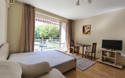 Spacious studio with a pleasant view of the garden in the Fort Noks Nessebar complex, Sunny Beach ID: 111174