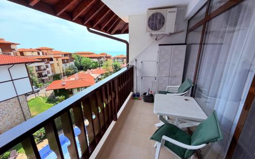 Two-room apartment with a beautiful view of the sea and pool in the complex Etara 2, Saint Vlas ID: 111623