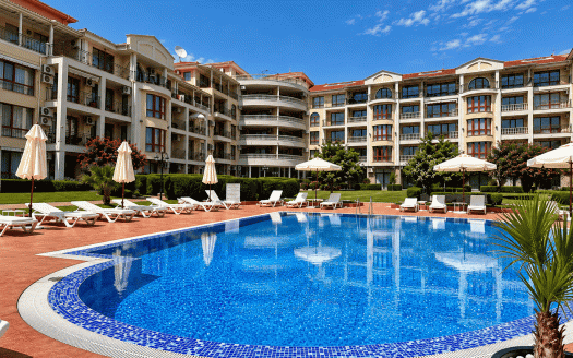 Двустаен апартамент на 150 метра от морето в комплекс Royal Bay 2, Свети Влас ID: 113069